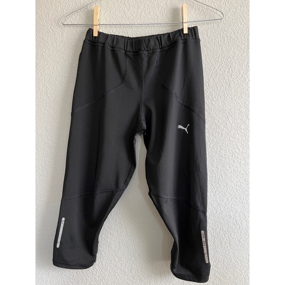 Puma Cropped Black Leggings Sport Lifestyle Size S
